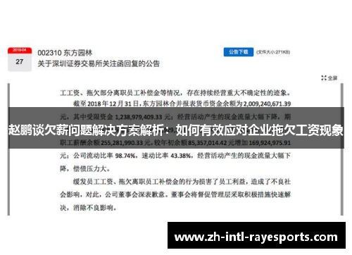 赵鹏谈欠薪问题解决方案解析:如何有效应对企业拖欠工资现象 赵鹏谈欠薪问题解决方案解析:如何有效应对企业拖欠工资现象